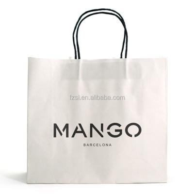 China Handmade Food Kraft Paper Bags With HandleWhite Paper Bag With Printed for sale