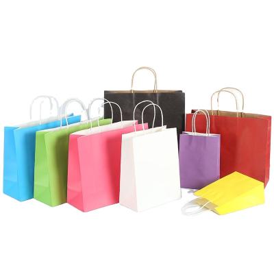 China Handmade Brown Kraft Paper Fashion Shopping Bag Pink White Black Kraft Bag Packaging Custom for sale