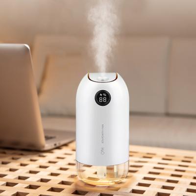 China Rechargeable Ultrasonic Mist Diffuser Mist Diffuser Battery Capacity Display USB Portable Desktop Mini Air Humidifier for sale