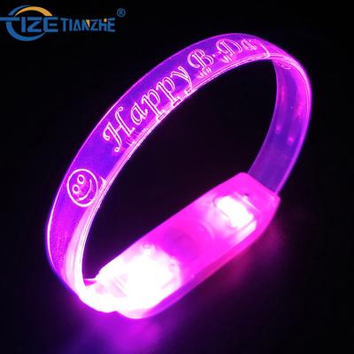 China ABS Switch Box + TPU Strip Gift Party Item Type Bracelet and Christmas Occasion LED Light Bracelet for sale