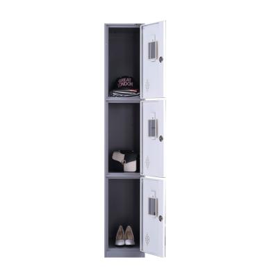 China Modern Club Gym Furniture 3 Door Bedroom Furniture Metal Steel Wardrobe Locker 3 Tiers For School Locker Steel Cabinet for sale