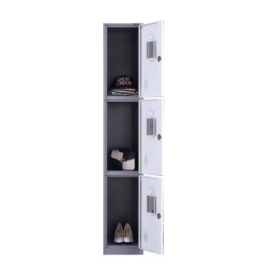 China Metal Three Door Adjustable Wardrobe (Size) Locker Shelf Adjustable Clothes Wardrobes for sale