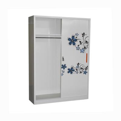 China Adjustable (Other) Sliding Single Wardrobe Closet Metal Cabinet With 2 Doors And Model for sale