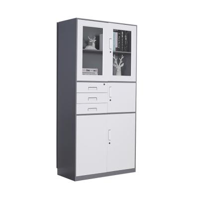 China High Quality Adjustable Office Three Drawers Storage Cabinet Iron Straw Steel(Size) Filing Cabinet With Safe Box for sale