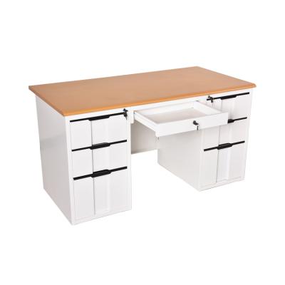 China Easy Front Desk Executive Commercial Table Metal Cover Table Furniture Computer Desk Computer Desk Steel Table for sale