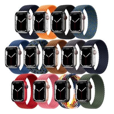 China Best Selling Woven Nylon Elastic Band Nylon Woven Bands Braided Solo Loop NATO Watch Bands For Iwatch Series 7654SE Apple Watch Band for sale