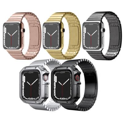 China Apple Iwatch Series 7 Apple Watch Band Steel Strap 1:1 Stainless Steel Stainless Steel Metal Watch Bands High Quality Luxury Smart Accessories for sale