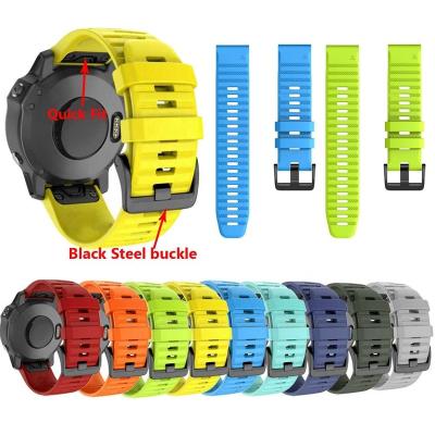 China Watch band part factory direct sales for Garmin Fenix ​​6 pro 5 plus 22/26mm silicone sports watch band quick fit straps for sale