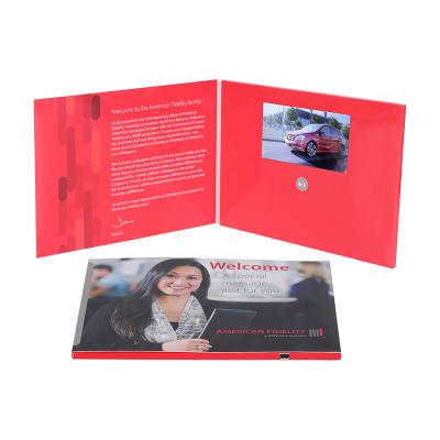 China Europe Custom Fanray 4.3 Inch Invitation Business Gift LCD Brochure Video Card for sale