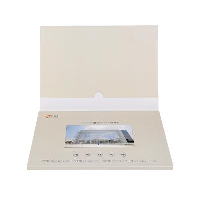 China Europe Popular Customized Design Printing 7 Inch Greeting Brochure Hardcover Book Visual Card For Advertising for sale