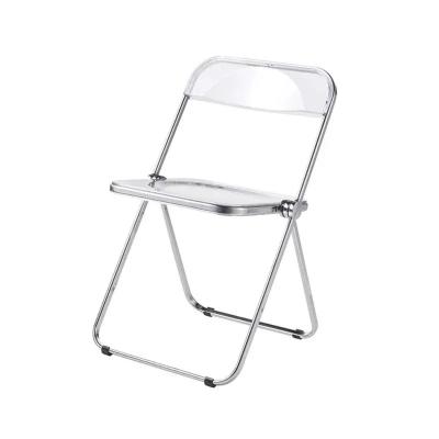 China Foldable PC Folding Chair Modern Transparent Plastic Chairs Dining Chair With Metal for sale