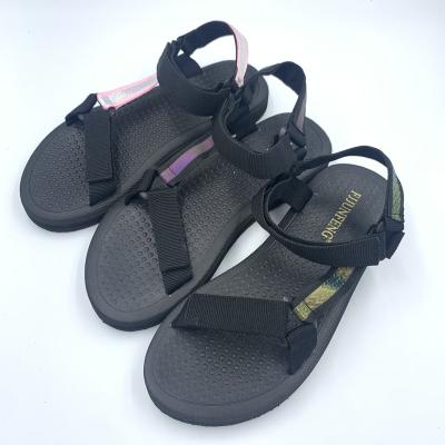 China Printed Fly Fabric Weaving Sandals Women's Beach Shoes Fashion Breathable Non-slip Outdoor Tourism for sale