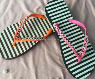 China Deodorization ladies wear zebra stripe splints and beach rubber shoes in summer for sale