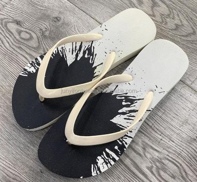 China Retro Deodorization Ink Halo Print Flip-flopper Splints Drag Beach Shoes Rubber Women for sale