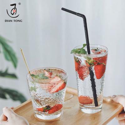 China DianTong Modern Hot Sale Hammered High Ball Glasses Water Juice Glass Drinking Glasses for sale