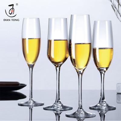 China DianTong Modern High End Custom Logo Elegant Champagne Glass Champagne Flutes Champagne Glasses For Wedding for sale