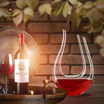 China DianTong lead free 1500ml u logo shape custom red wine decanter for sale