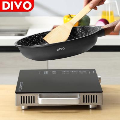 China DIVO DV2602 24cm/26cm/28cm/30cm Sustainable Induction Stone Nonstick Coating Marble Frying Pan Non Cooking Nonstick Pan Frying Pan for sale