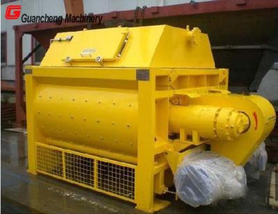 China Sicoma yellow stainless 2m³ double shaft cement mixer with pow power for sale