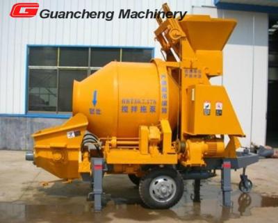 China JZC350 A concrete mixer truck with pump High efficiency twin-shaft for sale