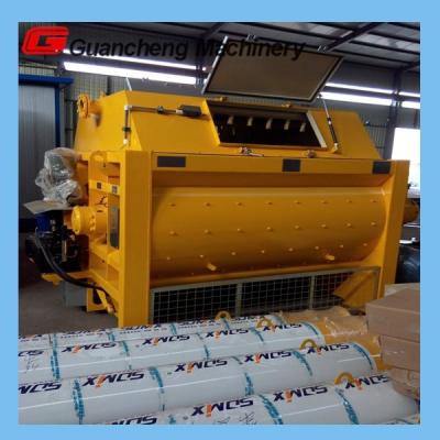 China Electrical Double Shaft Concrete Mixer , Twin Shaft Mixer Batching Plant CE ISO9001 for sale