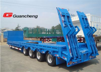 China Tri Axle 50 Tons Low Bed Semi Trailer , Lowboy Semi Trailers For Excavator for sale