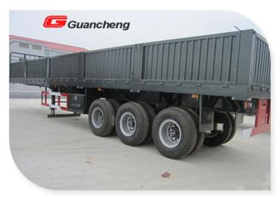 China 60 ton open mini Cargo Semi Trailer with side panel Dual Line braking system for sale