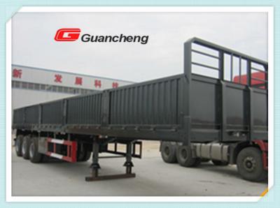 China 80 Ton Loading Capacity Heavy Duty Flatbed Trailers , Detachable Sidewall Flatbed Trailer Equipment for sale