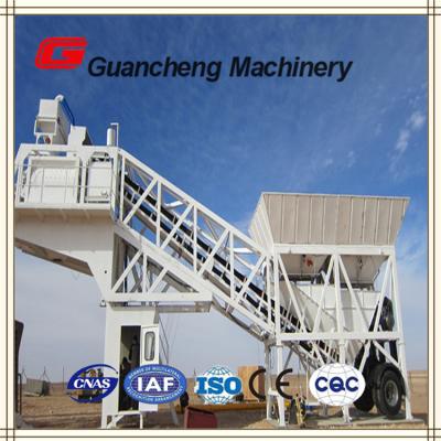 China 3.8 m Discharging Height Mobile Concrete Batching Plant with 25 m3/h Capacity CE ISO for sale