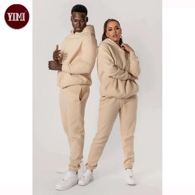 China Custom QUICK DRY Fleece Two Piece Hoodies And Tracksuit Set Jogger Sweatsuit Men Unisex High Quality Tracksuit for sale