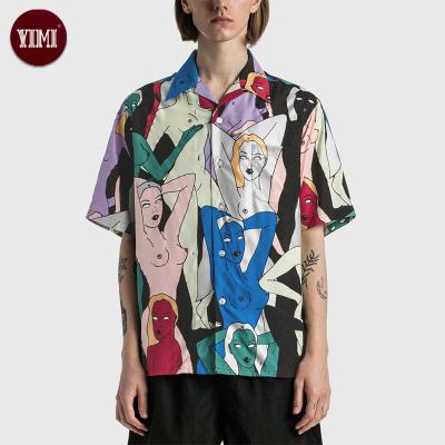 China Breathable Clothing Mens Summer 2022 Oversized T-shirts Mens Short Sleeve Custom Printed Hawaiian Shirt for sale