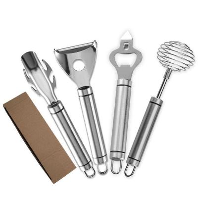 China Viable 466 Multifunctional Kitchen Tools Stainless Steel Utensils Can Opener Hisk Peeler 9pcs Kitchen Adget Set for sale