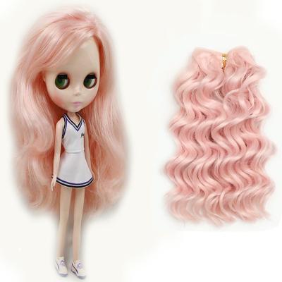 China Jerry Curl Synthetic Spring Curly Doll Hair Weft Extensions Fiber BJD SD DIY Wigs High Temperature Synthetic Hair For Doll Making for sale