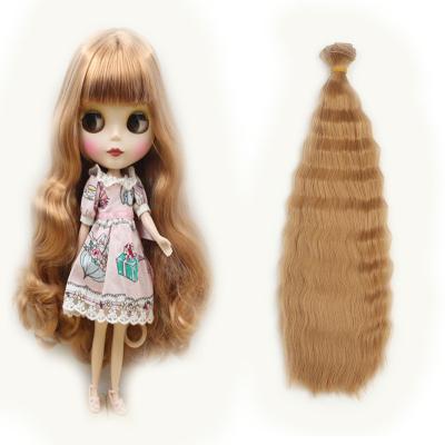 China Russian Handmade Jerry Curl Synthetic BJD Yaki Hair For Dolls Accessories Wigs Bjd Doll Hair 1/3 Curly Diy Color Doll Piece for sale