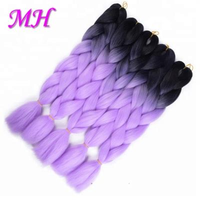 China Ombre Marley Braid Hair Super Silky Straight Synthetic Rainbow Jumbo Braid Wave X Braid Hair for sale