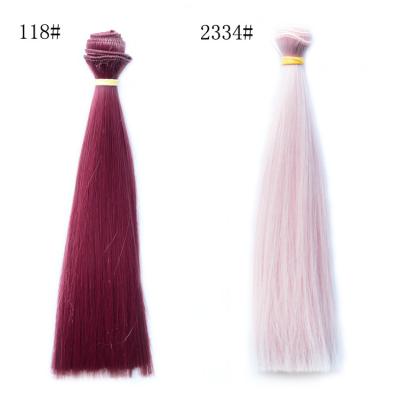 China Smooth Like Real Hair Factory Doll Maker DIY High Temperature Fiber DIY BJD Long SD Dolls Wigs Straight Synthetic Hair Weft for sale