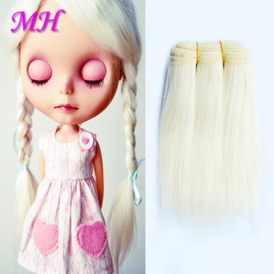 China Cartoon Toy Mohair Goat Wefted Natural Colored Straight 613 Blonde Doll Hair Weft For Blythe/BJD for sale