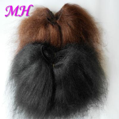 China Silky Straight Wave Can Be Bulk Natural White Black Color Dyed Brown Yaks Hair For Clown Santa Wigs And Beard for sale