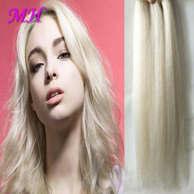 China Matte White Yak Hair Weft Silky Straight Wave Washed Clean Bleached Yak Hair Extensions For Clip-in Hair Extensions for sale