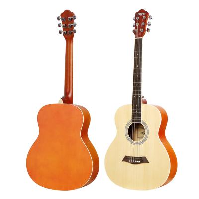 China Cheap Caravan Music Acoustic Guitar 37 Inch MINI Spruce and Wholesale Bass Wood Body Musical Instruments for sale