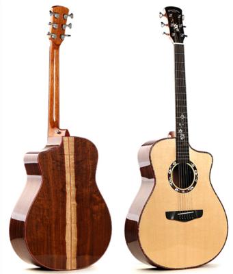 China Flawless Oriental Cherry 41 Inch All Back Santos Solid High Quality Acoustic Guitar with Cheap Wholesale Price for sale