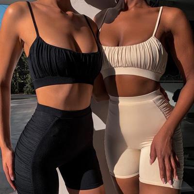 China Top Selling Anti-Static Women Clothing Hot Sale Tube Sleeveless Two Pieces Shorts Set 2 Piece Women's Casual Outfit for sale