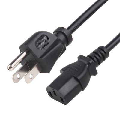 China HENG-WELL US 3 Pins NEMA 5-15P Stecker zur IEC 320 C13 AC Stromkabel-Set PVC 1.8M 1800mm Schwarz UL Stromkabel zu verkaufen