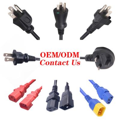 China 3 pin plug 10A 13A 15A 125V Laptop Computer Certificado UL Cordão de alimentação AC à venda