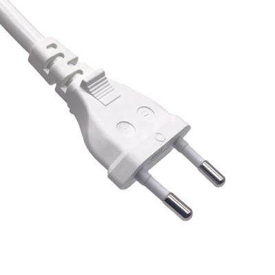 China Weiße europäische Stromleitung Spannungsbewertung VDE 2 PIN Stecker 2,5A 250V 1,7m zu verkaufen