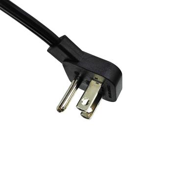 China Black USA Power Cable With NEMA Plug Standard 100% Copper 125V Rated Voltage for sale