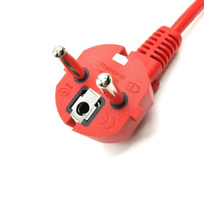 China Color rojo Cordón de alimentación de la UE Tipo de conector C15 personalizado 100% de cobre 3x0.75/1.00mm2 en venta