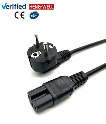 China 16A 250V Nennstrom EU-Stecker zur IEC C15 *2 Wechselstromverlängerungsleitung mit 100% Kupfer-Anschlusstyp in Schwarz Rot/Gelb zu verkaufen