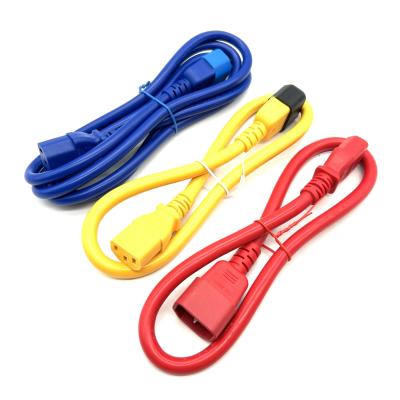 China 3 Pin Power Extension Cord 125V  220V  IEC C13 C14 red yellow color power cable à venda