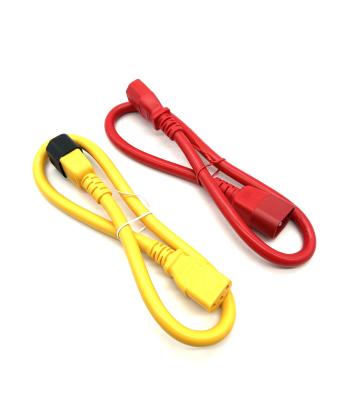 China IEC C13 To C14 125V/250V Extension Power Cord SJT VDE 1.5m Red/Yellow/Customized Ac Power Extension Cord à venda